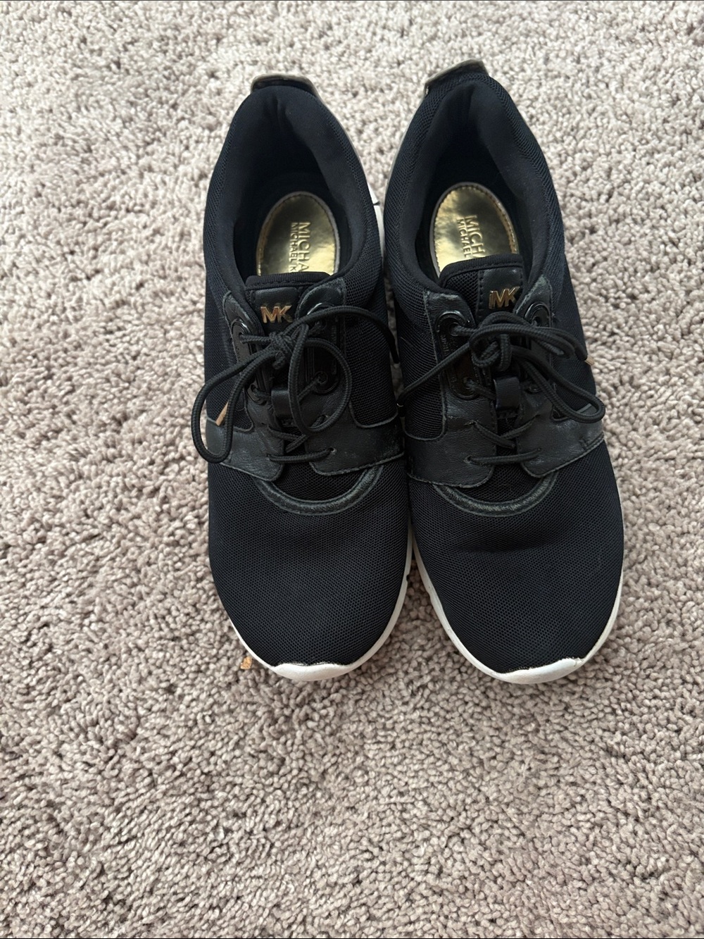 Michael Kors Black Sneakers with Gold Accents
